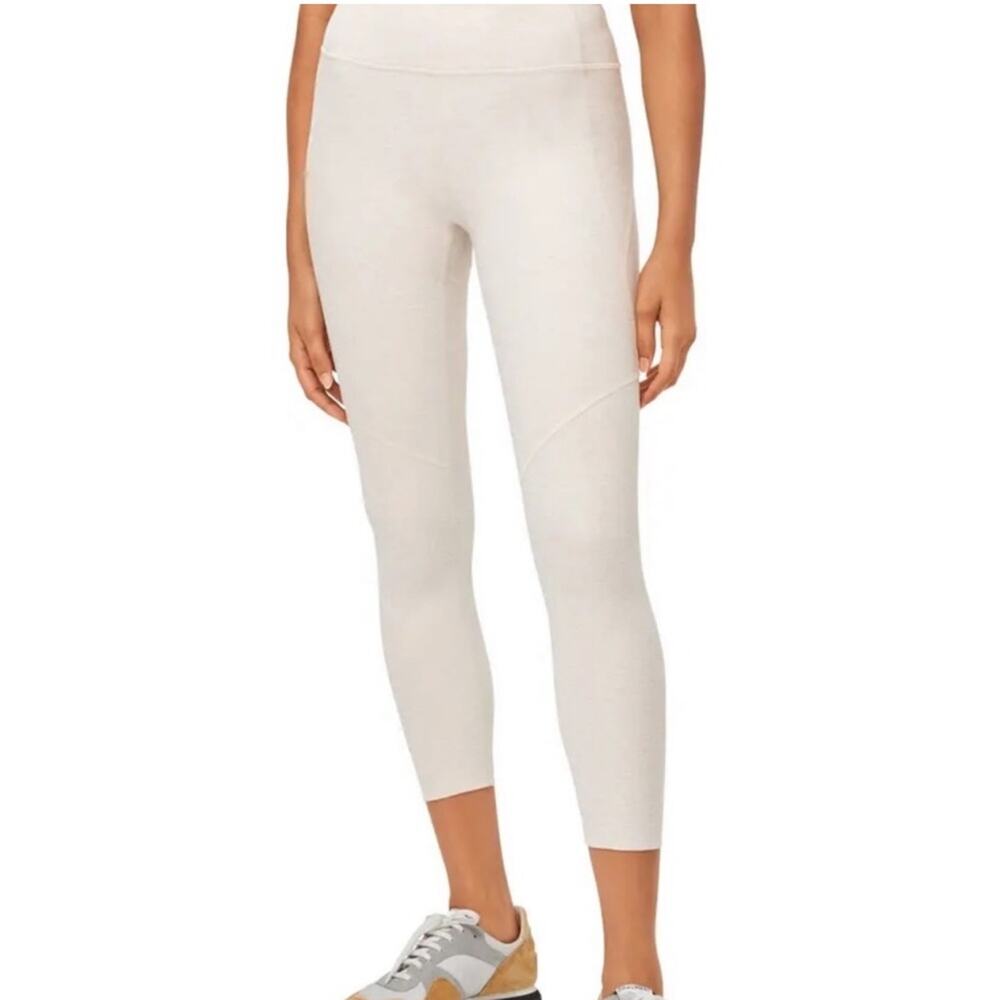Outdoor Voices Women’s Sz S Warm Up Leggings Oatmeal Cream Blush Cropped